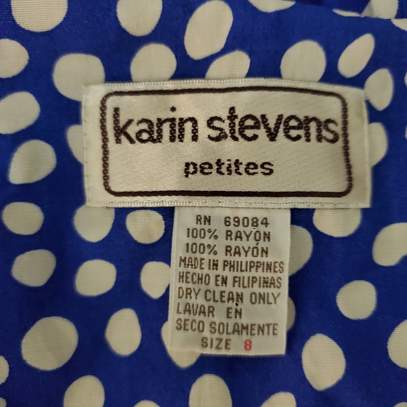 KARIN STEVENS Polkadot Vintage Dress Womens size 8 Petite - Picture 7 of 7